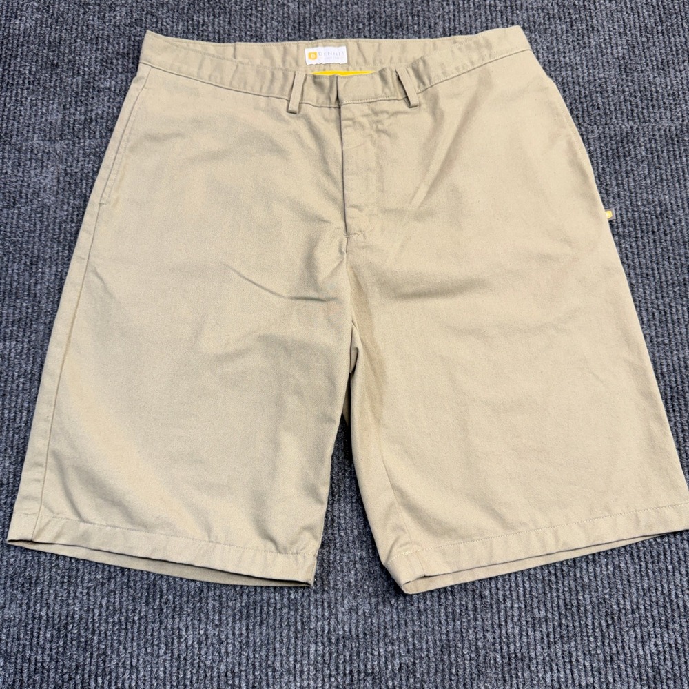 Dennis Uniform Mens Khaki Chino Short Tan 040720 Size 38 Cotton Blend Flat Front